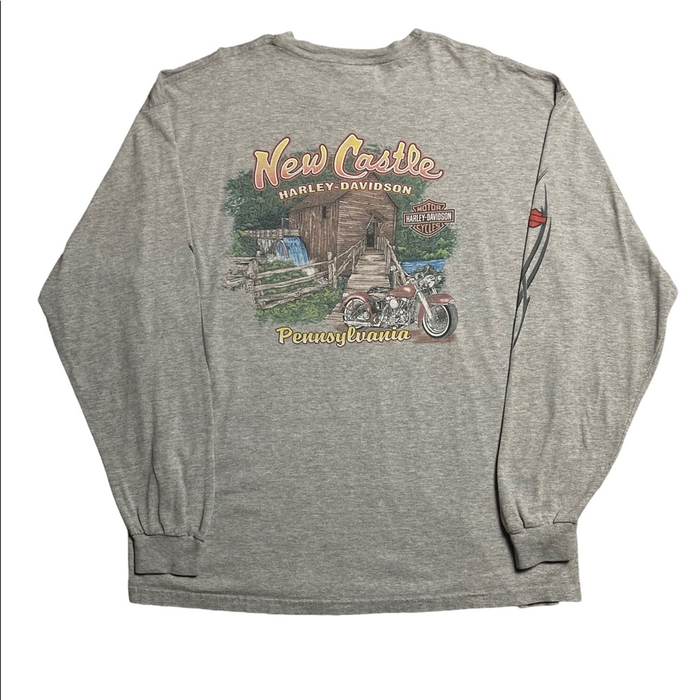 Vintage Harley Davidson New Castle Large Long Sleeve